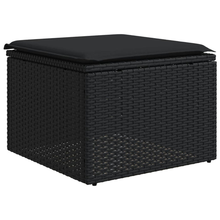 Set mobilier de grădină cu perne, 8 piese, negru, poliratan - WALTI WALTI