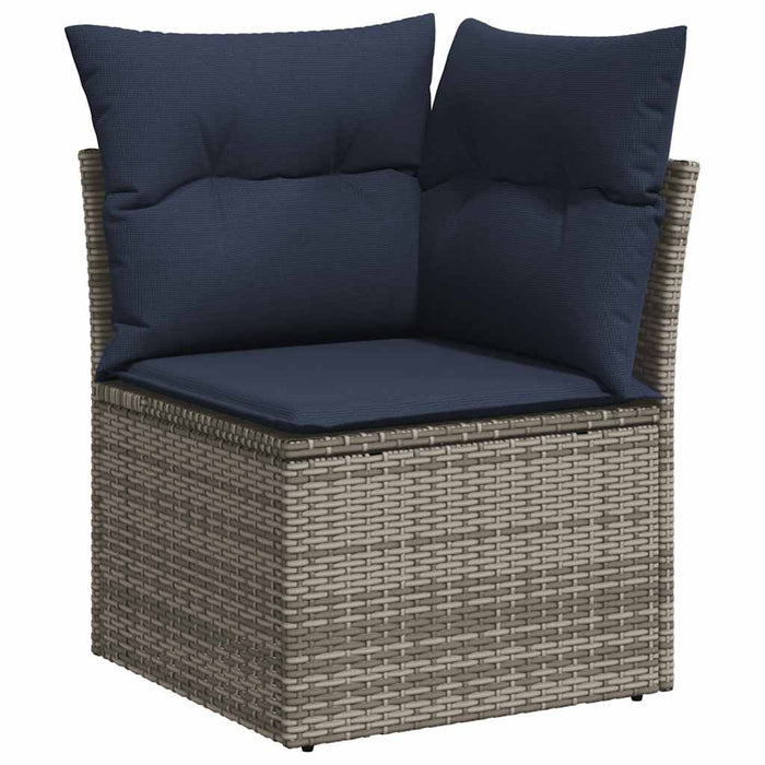Set canapele de grădină cu 7 piese și perne, gri, poliratan WALTI