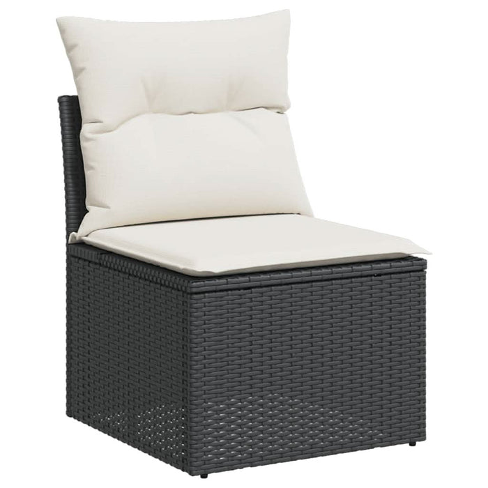 Set canapele de grădină cu perne, 7 piese, negru, poliratan - WALTI WALTI