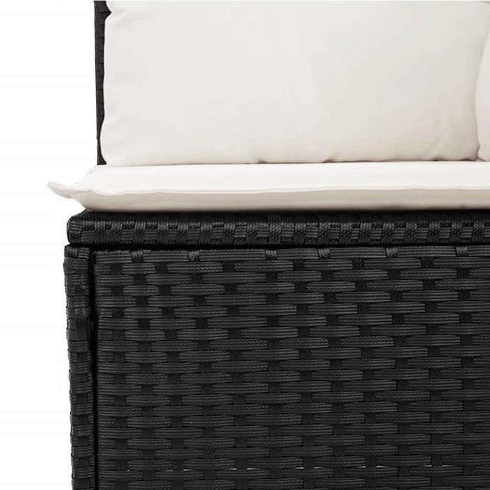 Set canapele de grădină cu perne, 7 piese, negru, poliratan - WALTI WALTI