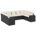 Set mobilier de grădină cu perne, 9 piese, negru, poliratan - WALTI WALTI