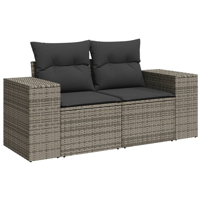 Set canapele de grădină, 9 piese, cu perne, gri, poliratan - WALTI WALTI