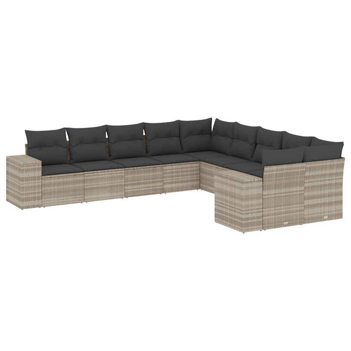 Set canapele de grădină cu perne 10 piese gri deschis poliratan - WALTI WALTI