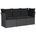 Set mobilier de grădină cu perne, 3 piese, negru, poliratan - WALTI WALTI