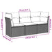 Set mobilier de grădină cu perne, 3 piese, negru, poliratan - WALTI WALTI