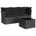 Set mobilier de grădină cu perne, 4 piese, negru, poliratan - WALTI WALTI