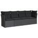 Set mobilier de grădină cu perne, 4 piese, negru, poliratan - WALTI WALTI