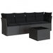 Set mobilier de grădină cu perne, 5 piese, negru, poliratan - WALTI WALTI