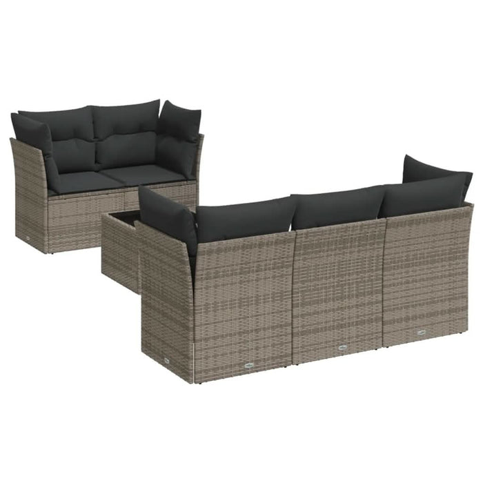 Set mobilier grădină cu perne, 6 piese, gri, poliratan - WALTI WALTI