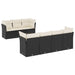 Set mobilier de grădină cu perne, 8 piese, negru, poliratan - WALTI WALTI