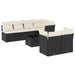 Set mobilier de grădină cu perne, 8 piese, negru, poliratan - WALTI WALTI