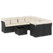 Set mobilier de grădină cu perne, 9 piese, negru, poliratan - WALTI WALTI