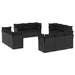 Set canapele de grădină, 12 piese, cu perne, negru, poliratan - WALTI WALTI