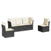 Set mobilier de grădină cu perne, 5 piese, negru, poliratan - WALTI WALTI