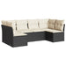 Set mobilier de grădină cu perne, 6 piese, negru, poliratan - WALTI WALTI