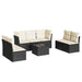 Set mobilier de grădină cu perne, 8 piese, negru, poliratan - WALTI WALTI