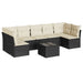 Set mobilier de grădină cu perne, 8 piese, negru, poliratan - WALTI WALTI