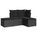 Set mobilier de grădină cu perne, 4 piese, negru, poliratan - WALTI WALTI