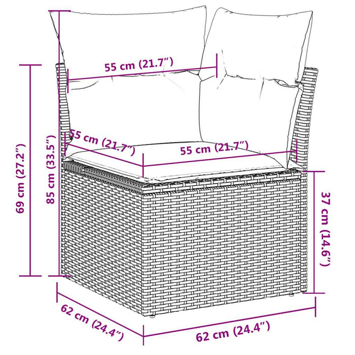 Set mobilier de grădină cu perne, 5 piese, negru, poliratan WALTI