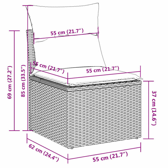 Set mobilier de grădină cu perne, 5 piese, negru, poliratan WALTI