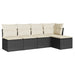 Set mobilier de grădină cu perne, 5 piese, negru, poliratan - WALTI WALTI