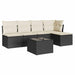 Set mobilier de grădină cu perne, 6 piese, negru, poliratan - WALTI WALTI