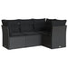 Set mobilier de grădină cu perne, 4 piese, negru, poliratan - WALTI WALTI