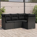 Set mobilier de grădină cu perne, 4 piese, negru, poliratan - WALTI WALTI