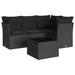 Set mobilier de grădină cu perne, 5 piese, negru, poliratan - WALTI WALTI
