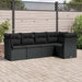 Set mobilier de grădină cu perne, 5 piese, negru, poliratan - WALTI WALTI