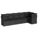 Set mobilier de grădină cu perne, 6 piese, negru, poliratan - WALTI WALTI