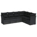 Set mobilier de grădină cu perne, 6 piese, negru, poliratan - WALTI WALTI