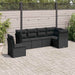 Set mobilier de grădină cu perne, 6 piese, negru, poliratan - WALTI WALTI