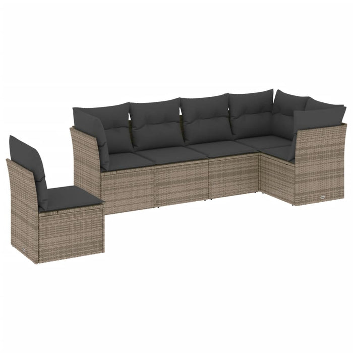 Set mobilier grădină cu perne, 6 piese, gri, poliratan - WALTI WALTI