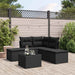Set mobilier de grădină cu perne, 6 piese, negru, poliratan - WALTI WALTI