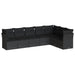 Set canapele de grădină cu perne, 7 piese, negru, poliratan - WALTI WALTI