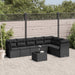 Set mobilier de grădină cu perne, 8 piese, negru, poliratan - WALTI WALTI