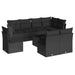 Set mobilier de grădină cu perne, 9 piese, negru, poliratan - WALTI WALTI