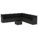 Set canapele de grădină cu perne, 10 piese, negru, poliratan - WALTI WALTI