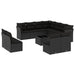Set canapele de grădină, 12 piese, cu perne, negru, poliratan - WALTI WALTI