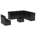 Set canapele de grădină cu perne, 10 piese, negru, poliratan - WALTI WALTI