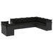 Set canapele de grădină cu perne, 10 piese, negru, poliratan - WALTI WALTI