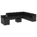 Set canapele de grădină, 12 piese, cu perne, negru, poliratan - WALTI WALTI