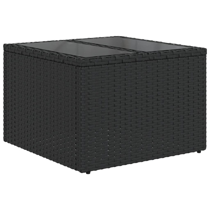 Set canapele de grădină, 12 piese, cu perne, negru, poliratan WALTI