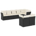 Set mobilier de grădină cu perne, 8 piese, negru, poliratan - WALTI WALTI