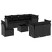 Set mobilier de grădină cu perne, 9 piese, negru, poliratan - WALTI WALTI