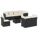 Set mobilier de grădină cu perne, 9 piese, negru, poliratan - WALTI WALTI