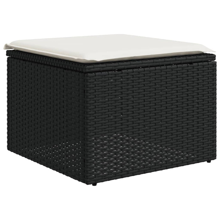 Set mobilier de grădină cu perne, 6 piese, negru, poliratan WALTI