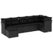 Set canapele de grădină cu perne, 7 piese, negru, poliratan - WALTI WALTI