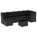 Set mobilier de grădină cu perne, 8 piese, negru, poliratan - WALTI WALTI